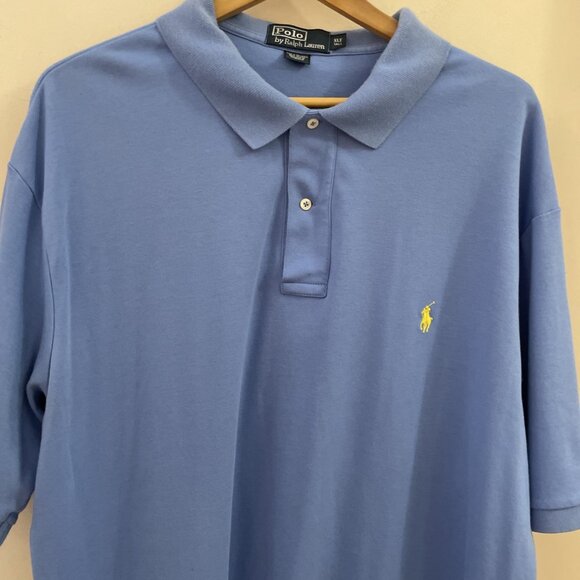 Polo Ralph Lauren Polo Shirt Mens 2XL Tall Blue Short Sleeve Pony Golf Preppy - Picture 2 of 6
